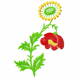 Flowers And Tree Embroidery Design 5